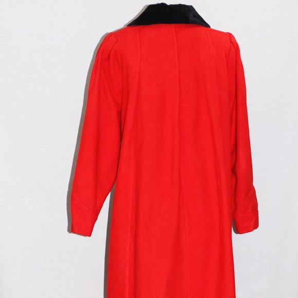Charles Klein Red Wool Trench Coat - Picture 10 of 12